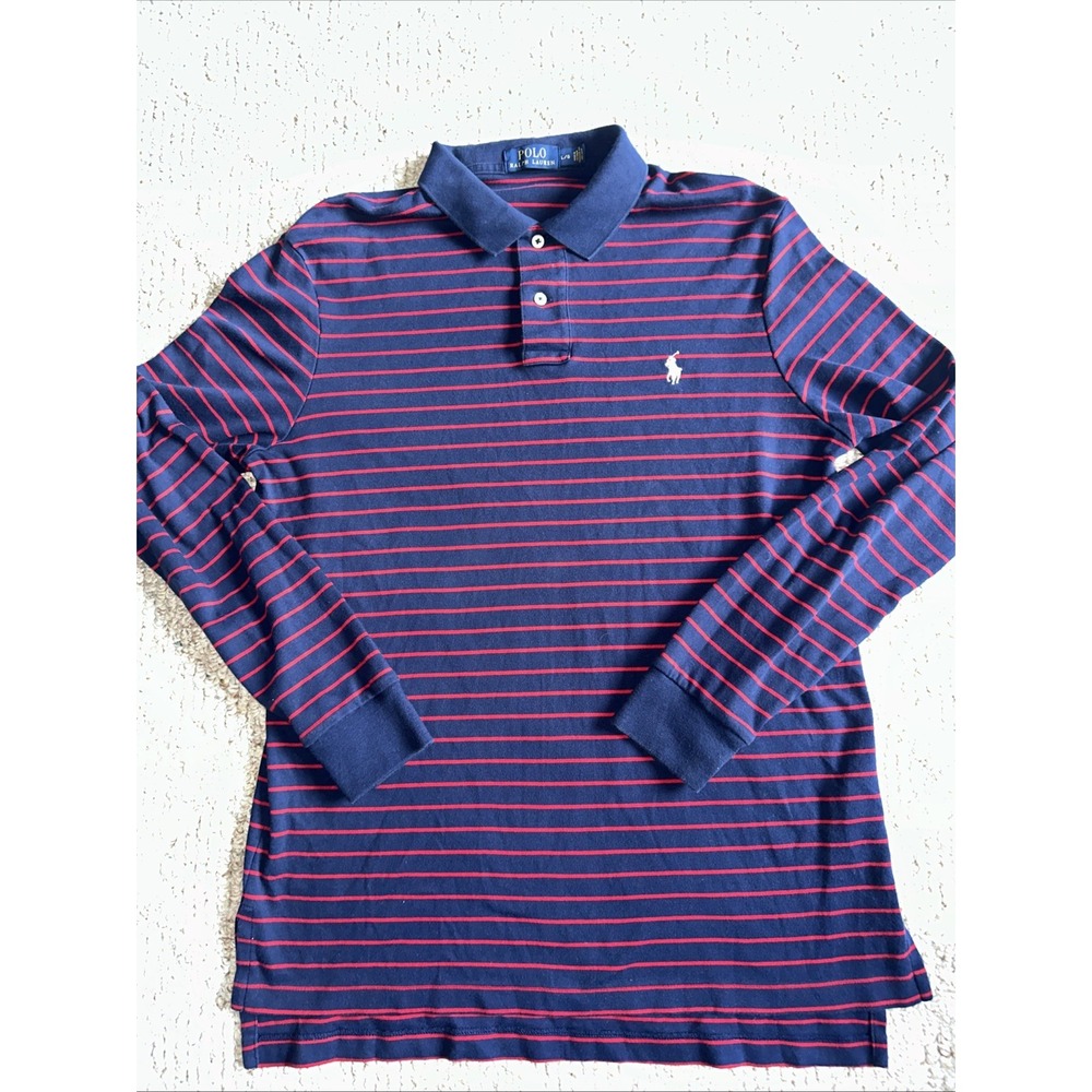 Mens‎ RALPH LAUREN POLO  Casual Long Sleeve Collared Striped Shirt Large Cotton